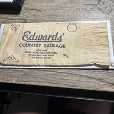 VINTAGE EDWARD'S COUNTRY SAUSAGE CLOTH BAG  1950 s-60 s  KENTUCKY  9