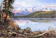 Oil painting Lake-McDonald-1901-Charles-Marion-Russell-Oil-Painting picture