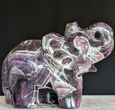 Dream Chevron Amethyst Elephant Carving Crystal Large Gemstone Chakra Reiki picture
