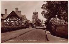 RPPC Warrington England Grappenhall Village Downtown 1940s Photo Vtg Postcard X4 picture