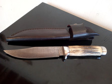 Very Rare Vintage GORDON HARLOW Sole Custom Stag/Damascus 10.5'' Hunter & Sheath picture