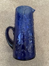 Stunning Cobalt Blue Fruit Pitcher  picture