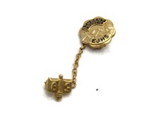 Vintage 1969 EJHS Student Council Lapel Pin Gold Tone w/ Chain Guard Gavel Torch picture