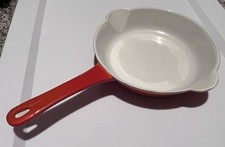 Vintage DESCOWARE 7” Special Belgium Red Orange Cast Iron Skillet Pan picture