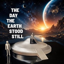 The Day the Earth Stood Still UFO Flying Saucer Set Klaatu Gort Collectible Kit picture