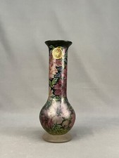 Vtg Continental Painted Floral Art Art Nouveau Glass 12