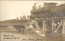 Atlantic City NJ Train Wreck HIGH QUALITY IMAGE CLOSE-UP c1910 RPPC Postcard bhn picture
