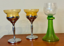 2 VINTAGE FARBER BROS KROME KRAFT COCKTAIL GLASSES & RÖMER 