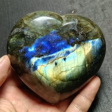 TOP 497 G Natural Labradorite Heart Crystal Rough Polished HEALING PP111 picture