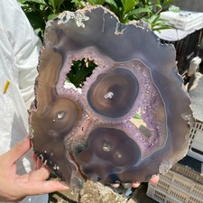 3.5LB Natural Amethyst agate geode quartz cluster crystal specimen Healing picture