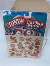 1993 Mattel Tony the Tattooed Man Tattoo Sheets 4668 GNARLY SURFIN NEW SEALED picture