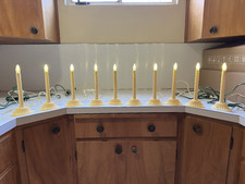 10 Vtg Mid Century Electric Window Candle Lights Plastic Drip Holiday Decor picture