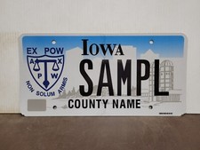 2005 Iowa EX POW SAMPLE License Plate Tag. picture