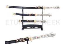 Three Piece Samurai Sword Set, 1060 High Carbon Steel Katana Full Tang picture