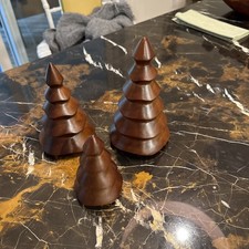 Nambe Holiday Deck The Halls Wooden Christmas Trees, Set #1 Of 4 picture