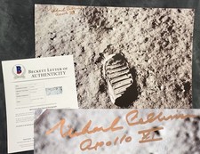 Signed Michael Collins 16x20 Footprint Photo w/Apollo XI 11 inscription Auto BAS picture