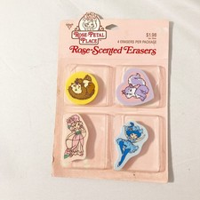 Vintage 1983 Rose Petal Place Rose Scented Erasers Set of 4 David Kirschner NWT picture