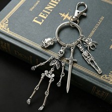 Skull Keychain Punk Gothic Hanging Pendant Key Ring Fashion Accessory Gift New picture