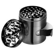 60mm 4-Piece Metal Herb Grinder – Zinc Alloy with Clear Window & Easy Dump picture