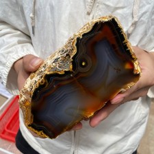 7lb Natural Lace Banded Agate Quartz Crystal Rough mineral specimens，Brazil picture
