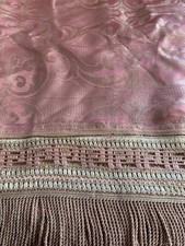 Vtg. Italian Wedding Coverlet-Full/Queen, Woven Satin Blend ?- Dusty Rose/Cream picture