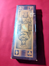 Vintage 1940's Mission Leather Case 4 Deck Playing Card Case W/Cards picture