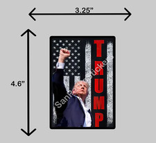 DONALD TRUMP 2024 Fist Over Flag 3.25