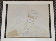 1967 PRODUCTION ANIMATION DRAWING - GREEN LANTERN FRAMED - SUPERMAN/AQUAMAN HOUR picture