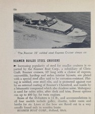 1956 Print Ad Roamer 35' Welded Steel Express Cruiser Boats Holland,Michigan picture