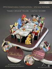 1993 Disneyana Family Dinner Figurine Charles Boyer Signed 0019/1000 Roger Rabbi picture