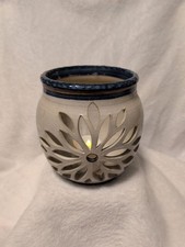 Handmade Ceramic Floral Cutout Tealight Candle Holder picture
