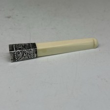 Vtg Cigarette Holder With Sterling Silver Tip Celluloid Holder Art Deco picture