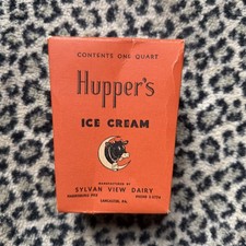 VTG 1940s Qt Orange Empty Hupper’s Ice Cream Box Container Lancaster PA Sylvan picture