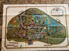 Vintage 1960’s Six Flags over Texas Dallas/Ft. Worth park map picture