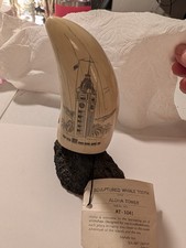 Vintage Hawaii Sea-Art Ohana Cultured Ivory Faux Scrimshaw Aloha Tower Lava Rock picture