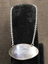 Vintage Silverplate Liquor Bottle Decanter SCOTCH Tag Used picture