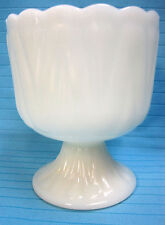 Vintage Compote Vase Milk White Glass Tulip Shape  5.5