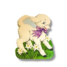 Vintage Spring Lamb Diecut Daffodils 17