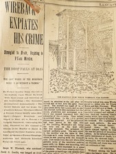 1899 antique NEWSPAPER lancaster pa GALLOW EXECUTION murder WIREBACK Landis picture