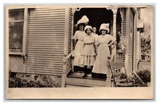 RPPC Bridal Party on Porch Wedding Photo UNP Postcard R18 picture