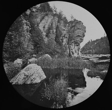 PROFILE ROCK WEST SIDE OF THE MOHAWK NY USA C1890 Magic Lantern Slide PHOTO picture