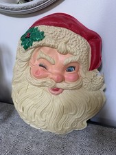 Vintage Winking Santa Wall Decor Star Band Co Plastic Christmas Decor 19.5
