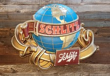 Schlitz Beer Sign Globe 3D Embossed Plastic Vintage 70's 36