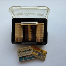 Vintage Meli travel shaving set (Czechoslovakia): brass safety razor set, 50-60s picture