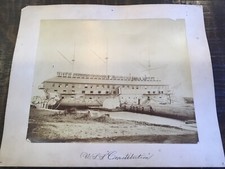 ORIGINAL C.1880s ALBUMEN PHOTO USS CONSTITUTION TRAINING SCHOOL PERIOD picture