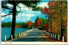 Postcard - Refreshing blue water and sunlit sky delightful Autumn drive P-48678 picture