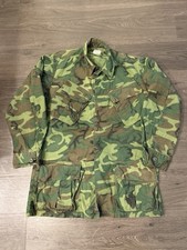 VTG 60s EDRL Ripstop Camo Slant Pocket Fatigue Shirt Small Regular Mint  picture