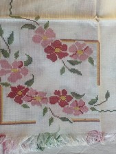 Six Vintage New White Hand Embroidered Napkins 15.5”x 14” picture