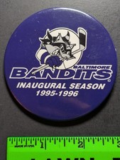 Vintage 1996 Baltimore Bandits Hockey Pinback Pin picture