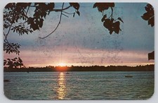 Birch Lake Michigan Sunset Postcard 1970 Cass County Dexter Press picture